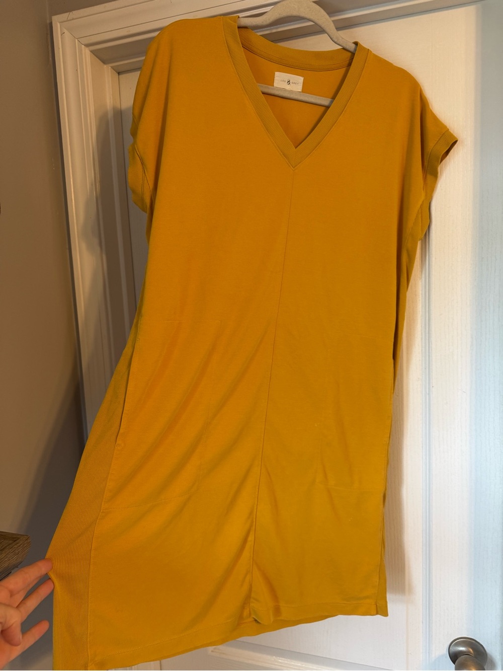 Lou & Grey Mustard Yellow V-Neck Sleeveless Tunic Dress